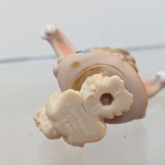 Littlest Pet Shop #1471 Beige and Orange Angora Rabbit Bunny, Blue Eyes - Picture 7 of 10